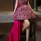 Glamorous Strapless Pink Homecoming Dress Sequins A-Line Birthday Dress C8841