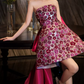 Glamorous Strapless Pink Homecoming Dress Sequins A-Line Birthday Dress C8841