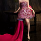 Glamorous Strapless Pink Homecoming Dress Sequins A-Line Birthday Dress C8841