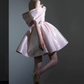 Chic Off-Shoulder Pink Homecoming Dress Satin A-Line Birthday Dress C8843