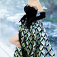 Retro Black Bodice Strapless Prom Dress Plaid Slit Beaded A-Line Evening Dress C8844