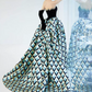 Retro Black Bodice Strapless Prom Dress Plaid Slit Beaded A-Line Evening Dress C8844