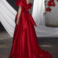 Robe de bal de princesse bustier à volants en satin long, robe de soirée C8117