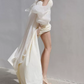 Elegant Off-Shoulder Satin Wedding Dresses High Slit Mermaid Bridal Dress C8851
