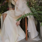 Elegant Off-Shoulder Satin Wedding Dresses High Slit Mermaid Bridal Dress C8851