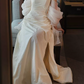 Elegant Off-Shoulder Satin Wedding Dresses High Slit Mermaid Bridal Dress C8851
