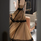 Robe de bal de princesse bustier à volants en satin long, robe de soirée C8117