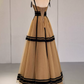 Robe de bal de princesse bustier à volants en satin long, robe de soirée C8117