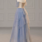 Robe de bal de princesse bustier à volants en satin long, robe de soirée C8117