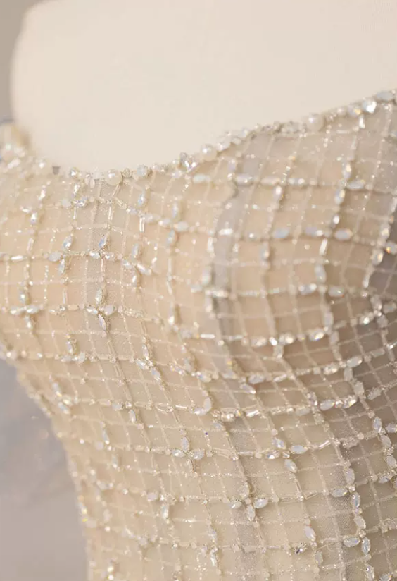 Robe de bal de princesse bustier à volants en satin long, robe de soirée C8117