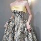 Robe de bal de princesse bustier à volants en satin long, robe de soirée C8117