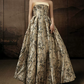 Robe de bal de princesse bustier à volants en satin long, robe de soirée C8117