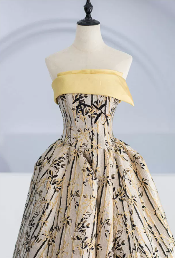 Robe de bal de princesse bustier à volants en satin long, robe de soirée C8117