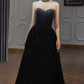 Robe de bal de princesse bustier à volants en satin long, robe de soirée C8117
