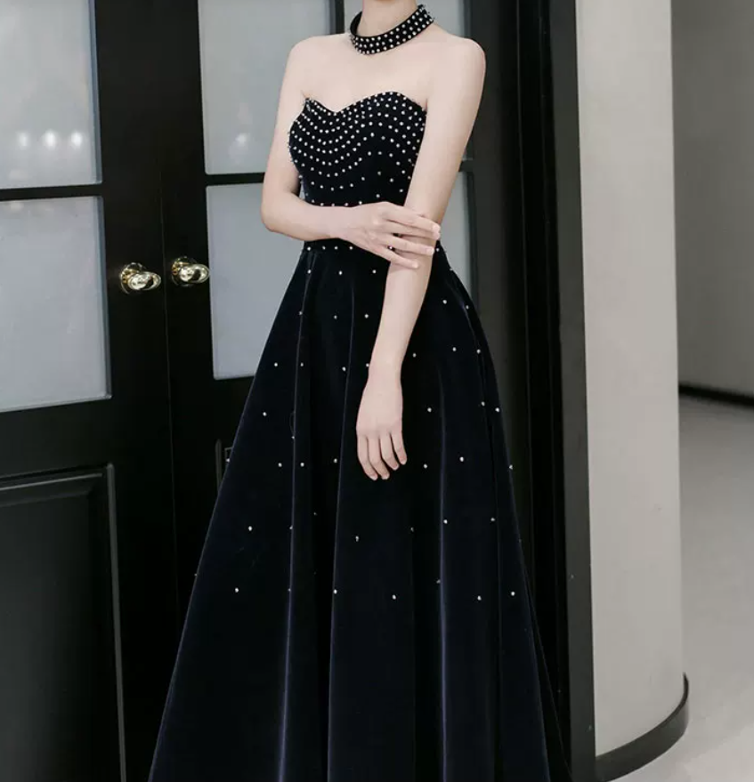 Robe de bal de princesse bustier à volants en satin long, robe de soirée C8117