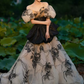 Robe de bal de princesse bustier à volants en satin long, robe de soirée C8117