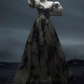 Robe de bal de princesse bustier à volants en satin long, robe de soirée C8117