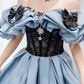Robe de bal de princesse bustier à volants en satin long, robe de soirée C8117