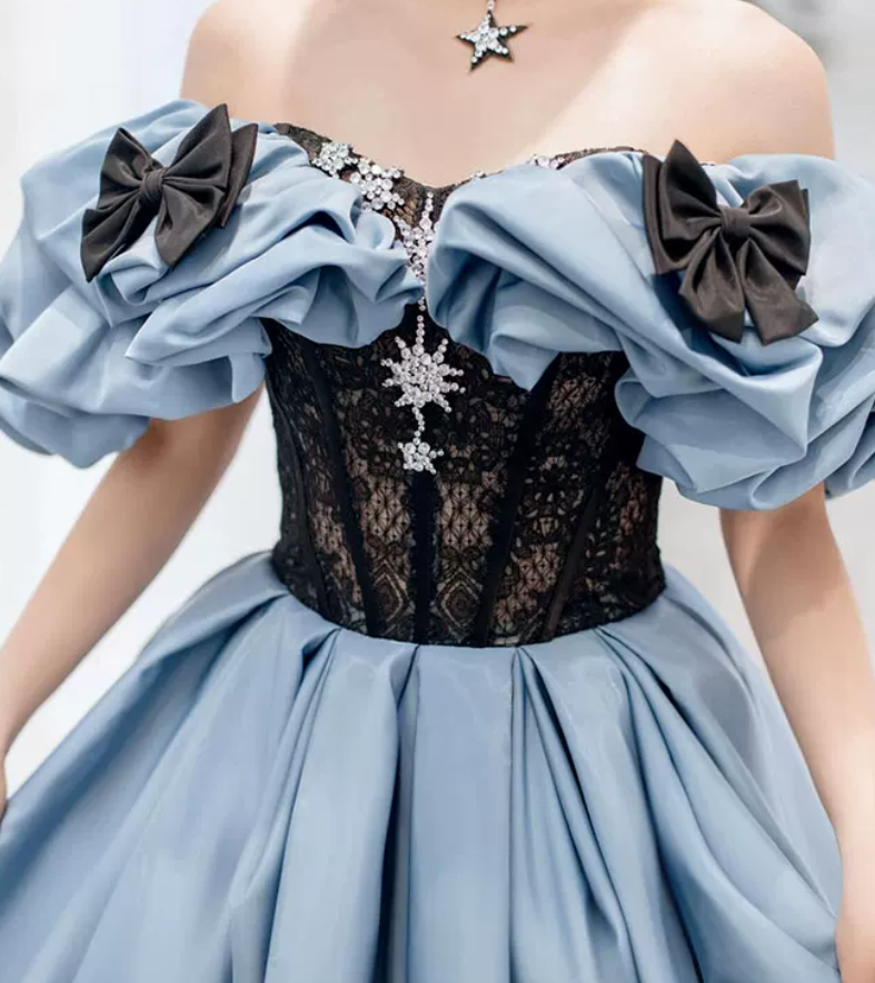 Robe de bal de princesse bustier à volants en satin long, robe de soirée C8117