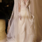 Superbe robe de mariée sirène bustier en satin et tulle, longue et en dentelle, C4563