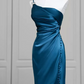 Robe de bal de princesse bustier à volants en satin long, robe de soirée C8117