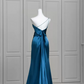 Robe de bal de princesse bustier à volants en satin long, robe de soirée C8117