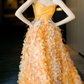 Robe de bal de princesse bustier à volants en satin long, robe de soirée C8117