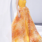 Robe de bal de princesse bustier à volants en satin long, robe de soirée C8117