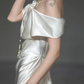 Superbe robe de mariée sirène bustier en satin et tulle, longue et en dentelle, C4563