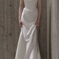 Superbe robe de mariée sirène bustier en satin et tulle, longue et en dentelle, C4563