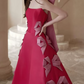 Robe de bal de princesse bustier à volants en satin long, robe de soirée C8117