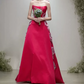 Robe de bal de princesse bustier à volants en satin long, robe de soirée C8117