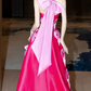 Robe de bal de princesse bustier à volants en satin long, robe de soirée C8117