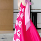 Robe de bal de princesse bustier à volants en satin long, robe de soirée C8117