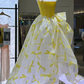 Robe de bal de princesse bustier à volants en satin long, robe de soirée C8117