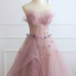 Robe de bal de princesse bustier à volants en satin long, robe de soirée C8117