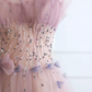 Robe de bal de princesse bustier à volants en satin long, robe de soirée C8117