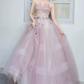 Robe de bal de princesse bustier à volants en satin long, robe de soirée C8117