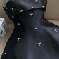 Simple Spaghetti Straps Sleeveless Beaded Satin A-Line Mini Homecoming Dress C887