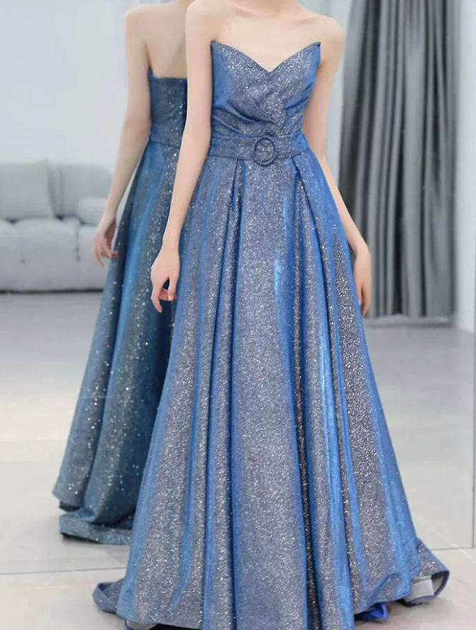 Robe de bal de princesse bustier à volants en satin long, robe de soirée C8117