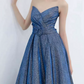 Robe de bal de princesse bustier à volants en satin long, robe de soirée C8117