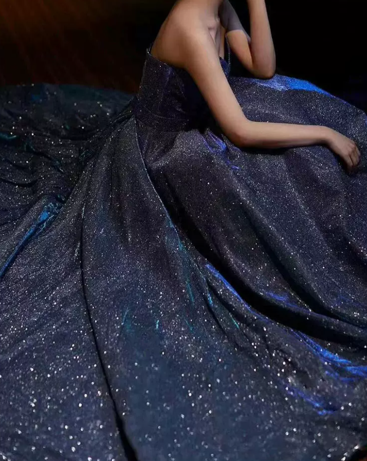 Robe de bal de princesse bustier à volants en satin long, robe de soirée C8117