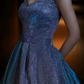 Robe de bal de princesse bustier à volants en satin long, robe de soirée C8117