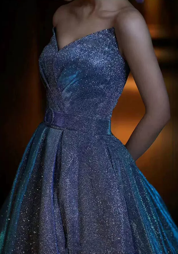 Robe de bal de princesse bustier à volants en satin long, robe de soirée C8117