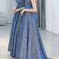 Robe de bal de princesse bustier à volants en satin long, robe de soirée C8117