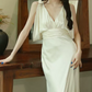 Robe de bal de princesse bustier à volants en satin long, robe de soirée C8117