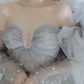 Robe de bal de princesse bustier à volants en satin long, robe de soirée C8117