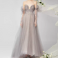 Robe de bal de princesse bustier à volants en satin long, robe de soirée C8117