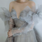 Robe de bal de princesse bustier à volants en satin long, robe de soirée C8117