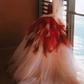 Robe de bal de princesse bustier à volants en satin long, robe de soirée C8117
